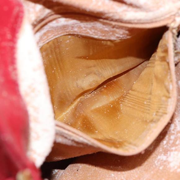 GUCCI Bamboo Shoulder Bag Suede 2way Red Gold 001 2113 1638 Auth 85477 - Picture 11 of 16